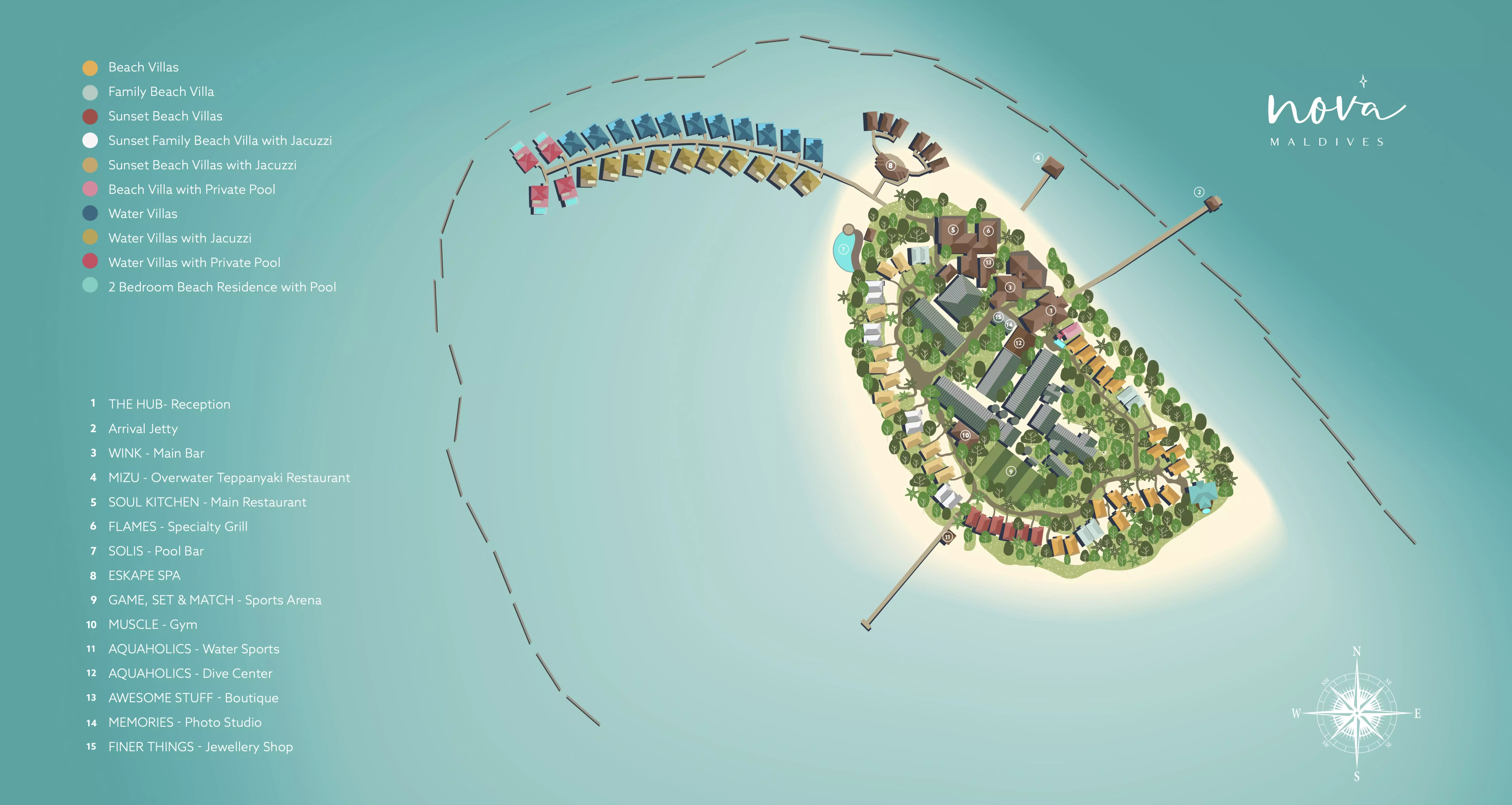 Nova Maldives Resort Map